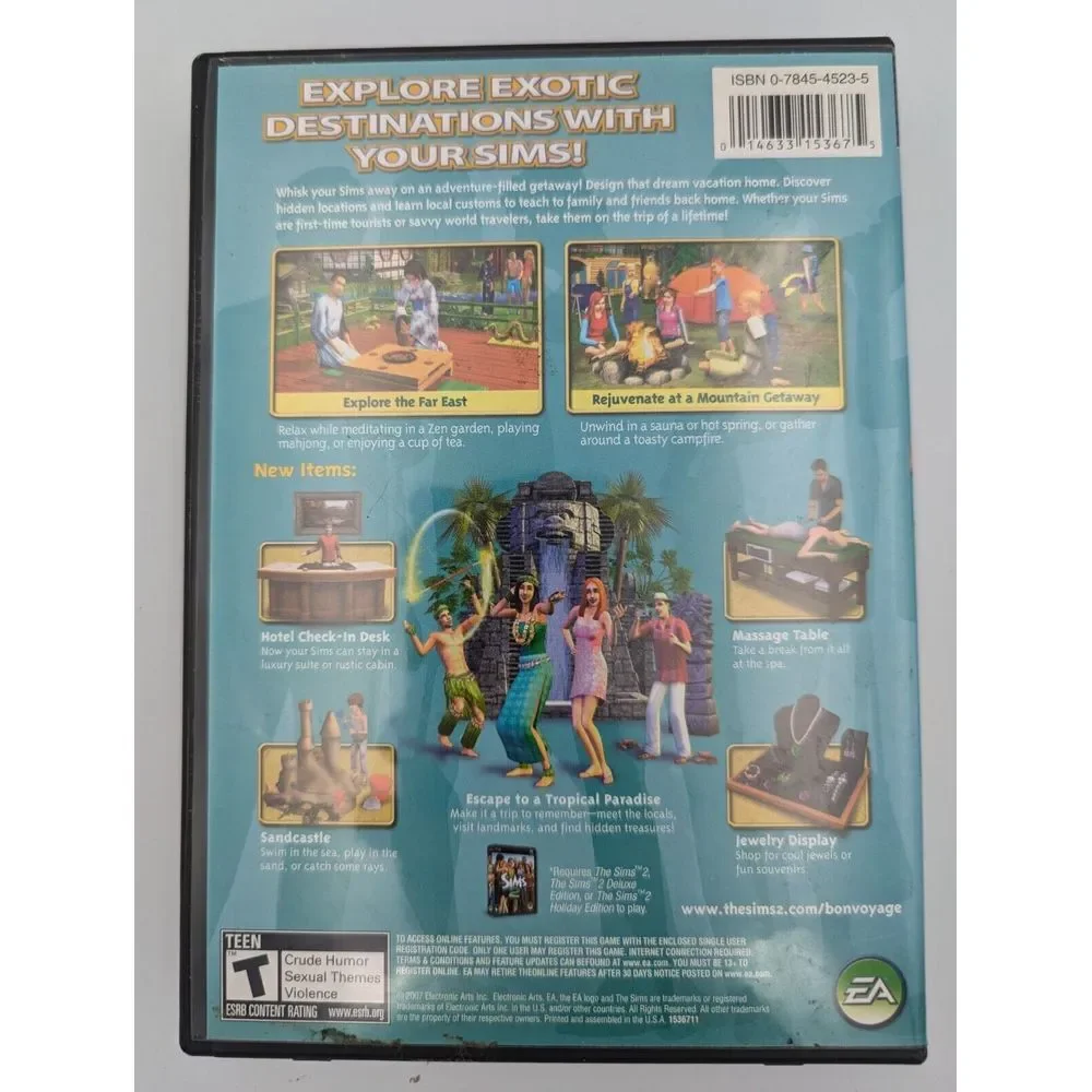 The Sims 2: Bon Voyage - PC CD-Rom (Expansion Pack) - Video Game -‎ Teen